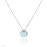 Dreamy Iced Turquoise Circle Pendant