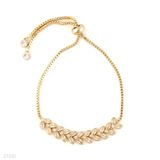 Fine leaves gold adjustable bracelet