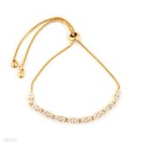 BRACELET TENNIS SM ZC ADJ-GLD-CLEAR