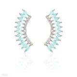 Captivating contemporary ear cuff iced green earrings