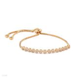 Delicate flowers adjustable gold tennis bracelet