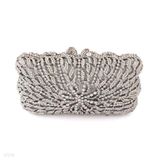 CLUTCH L371 BRIDAL FLOWER CR-SILVER
