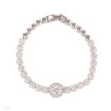 Fine blooming flower silver bracelet