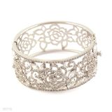 BRACELET LG WIDE ROSE ZC-SLVR-CLEAR