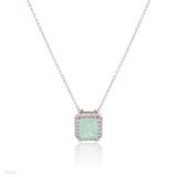 Precious Iced Green Rectangle Pendant