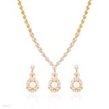Exquisite wreath pearl drop gold set