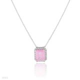 Precious Iced Pink Rectangle Pendant