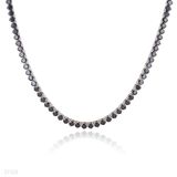 Delicate round black necklace