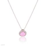 Dreamy Iced Pink Circle Pendant