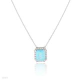 Precious Iced Turquoise Rectangle Pendant