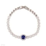 Fine blooming flower blue bracelet