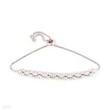 Unique marquise adjustable silver bracelet