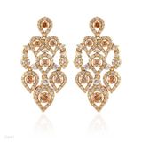 Luxurious champagne gold chandelier earrings