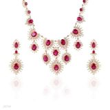 Ravishing red royal gold set