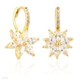 Cute feminine gold flower clip earrings