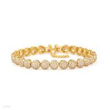 Shimmering micropaved round pods gold bracelet