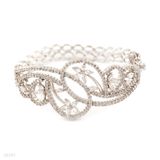 BRACELET FINE ZC FLWR,-SLVR-CLEAR