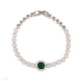 Fine blooming flower green bracelet