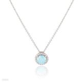 Dreamy Iced Turquoise Circle Pendant