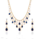 Magnificent blue teardrops gold formal set