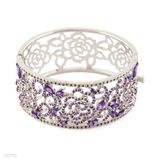 BRACELET LG WIDE ROSE ZC-SLVR-PURPLE