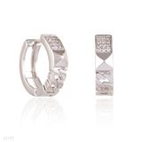 Edgy Contemporary Silver Hoop Earrings