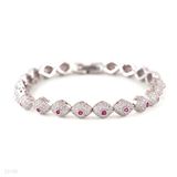 Contemporary pink accent pod silver bracelet