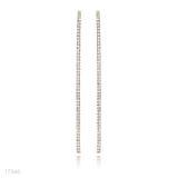 Silver Crystal Ultra Slim Chain Earrings