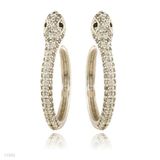 Snake Micro Pave Hoop Earrings