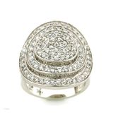 Tri- Circle Step Pave Ring