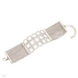 Wide Geo Grid Chain Bracelet