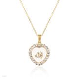 Allah white heart gold pendant
