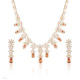 Majestic flower drop gold champagne set