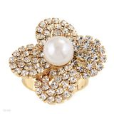 Large Floral Pearl Ring - Size FR