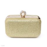 Fancy sparkling gold pearl clutch