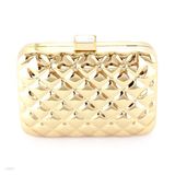 Gold Embossed Metal Clutch 