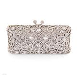 Glamorous Silver Heart Clutch
