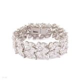 Flashing pear drop cluster silver bracelet