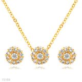 Floral Wheel Pendant & Stud Set