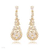 Feminine Floral Bunch Drop Earrings