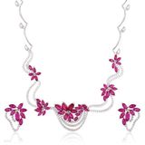 Majestic red floral waves set