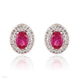 Fine Red Paved Earrings