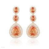 Royal champagne long drop earrings