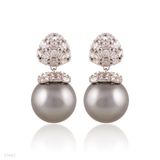 Dainty gray pearl earrings