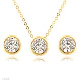 Bezel Set Solitaire Pendant Set