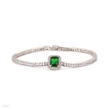 Delicate thin emerald green bracelet
