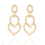 Drop-in-Heart Gold Zircon Earrings