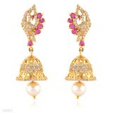 Delicate Red Jhumki Bell Earrings