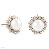 Vintage Silver Pearl Studs