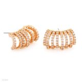 Delicate Pave Rings Gold Ear Stud
